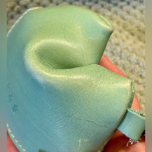 Portland Leather Goods Mint Green Fortune Cookie Pouch Bag Organizer Keychain - Picture 12 of 16